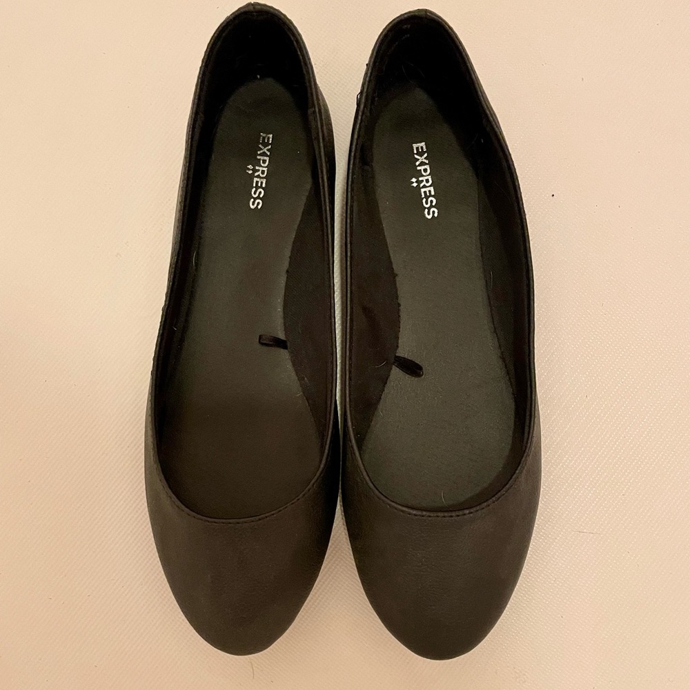 Express Ballet Flats, Black, Size 7